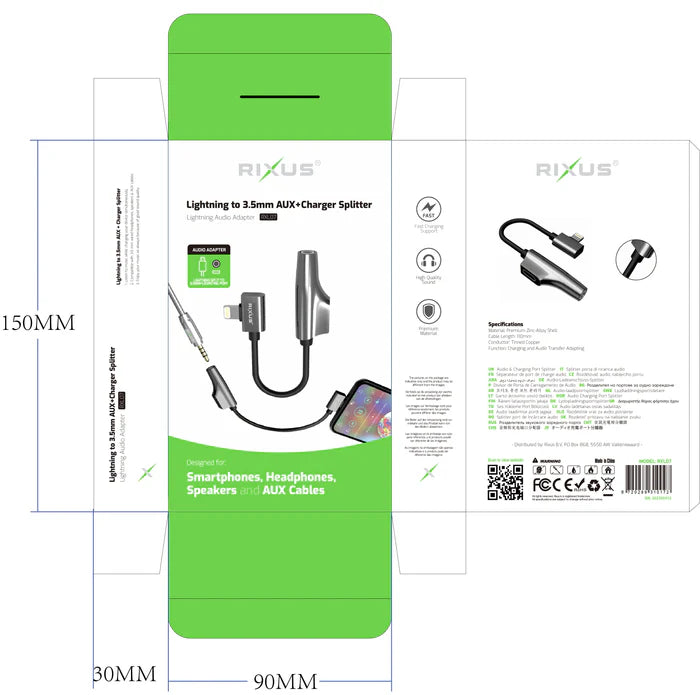 Rixus RXL07 Dual-Function Lightning Adapter