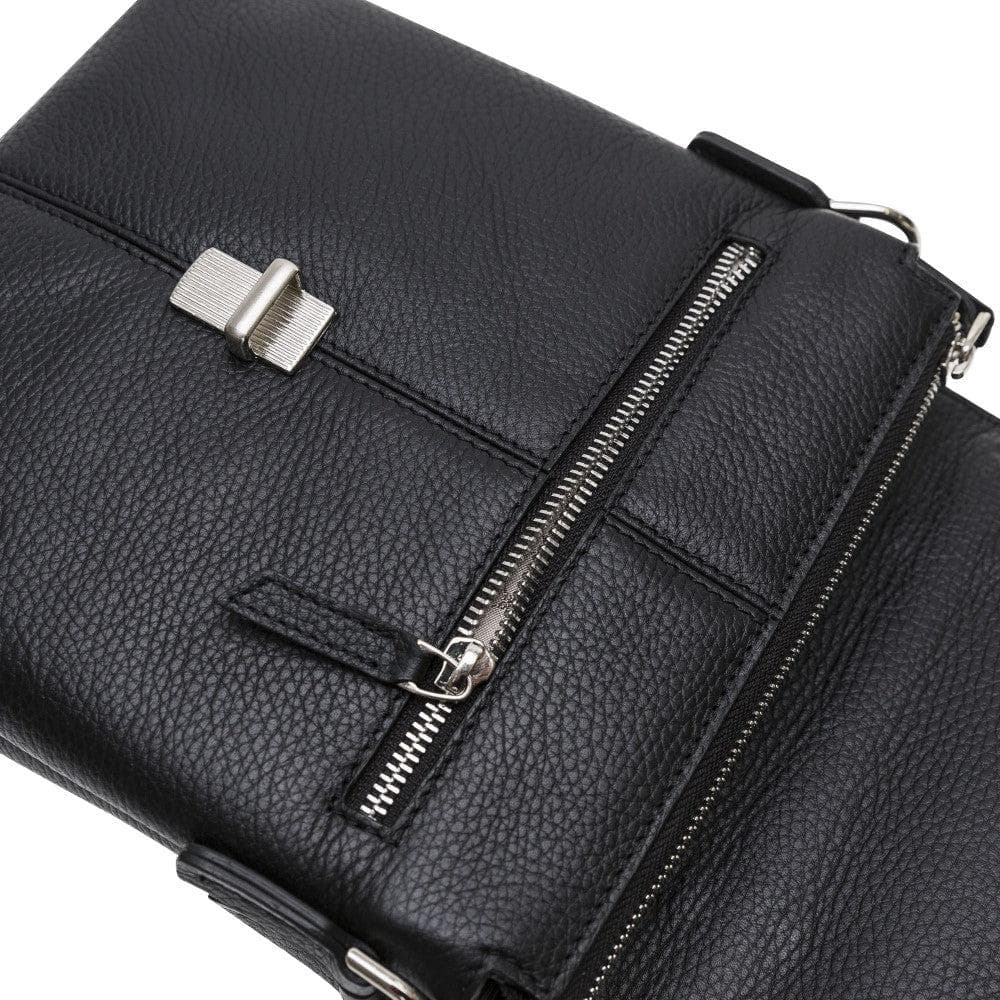11'' Scorpi Leather Man Hand Bag Black Bouletta