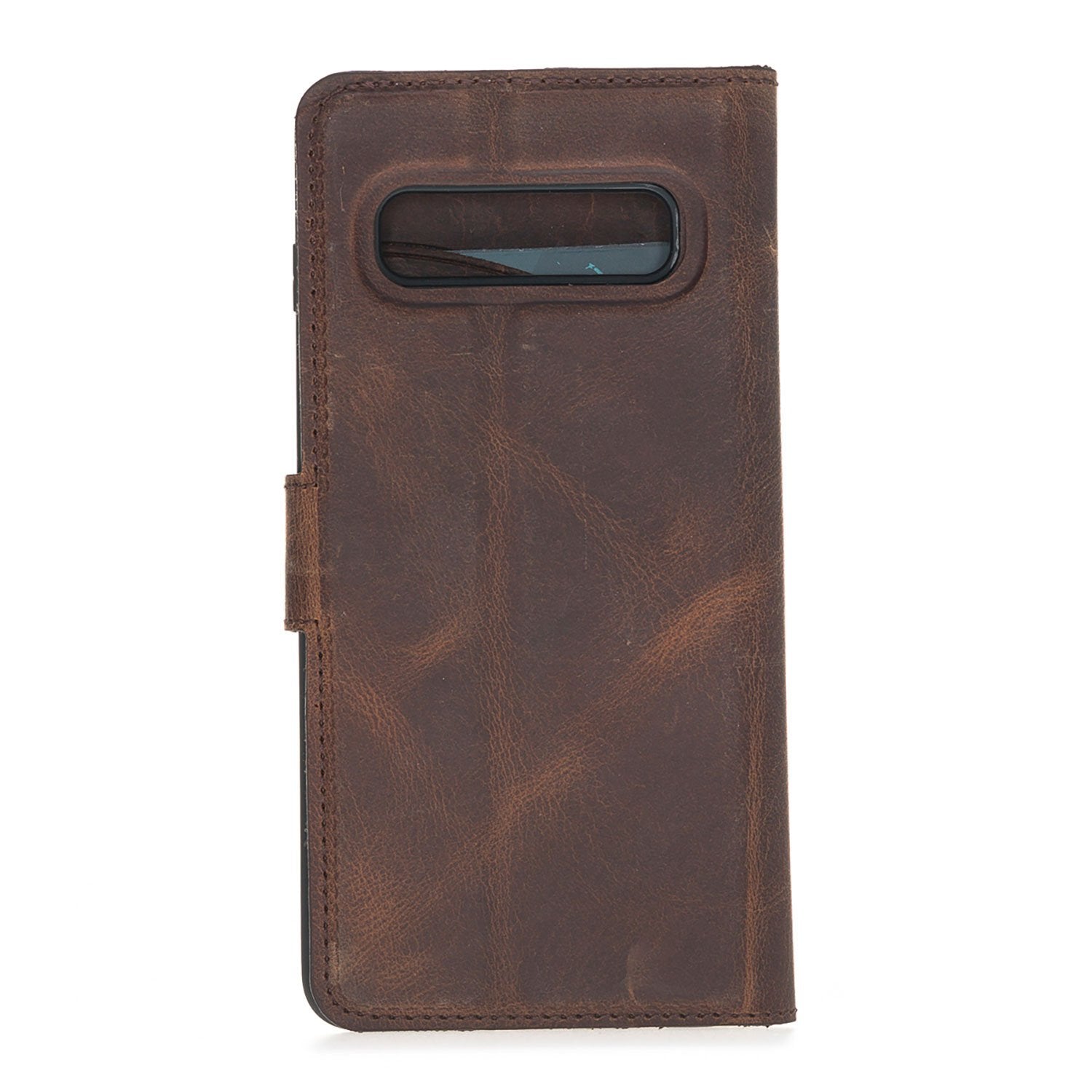 Magnetische abnehmbare Leder Wallet für Samsung Galaxy S10 Plus - Antike Braun