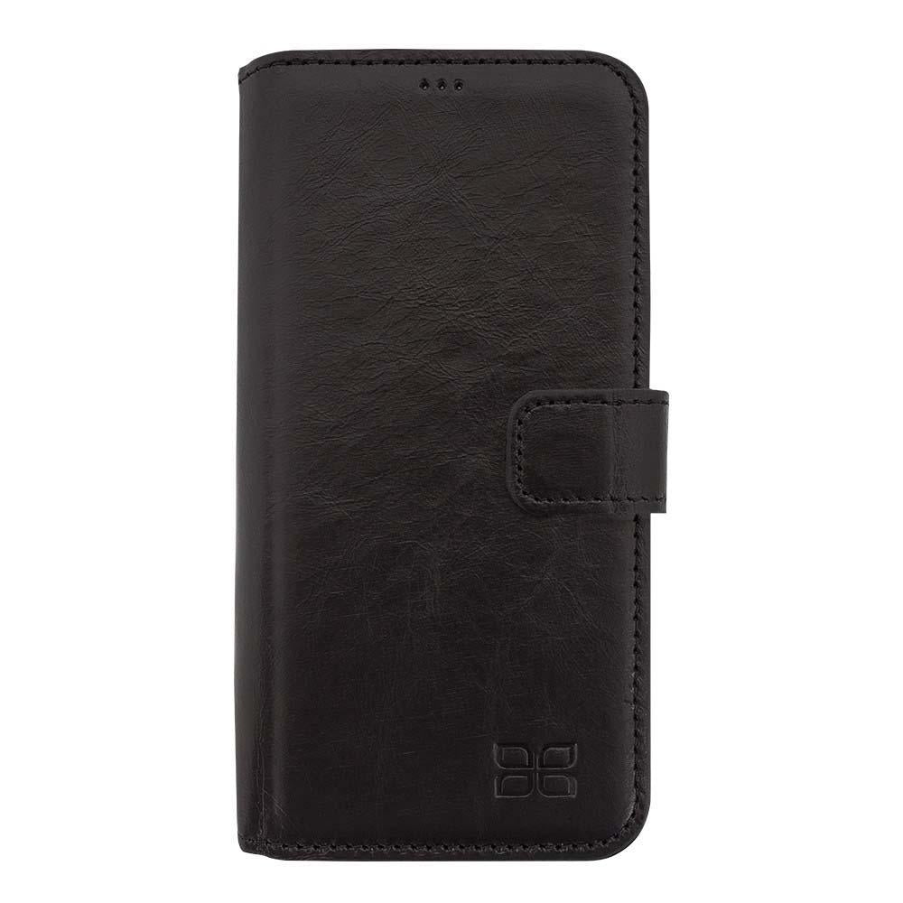 Geldbörsen Folio Kasten mit ID Slot für Samsung Galaxy S6 Rand Rustikal Schwarz