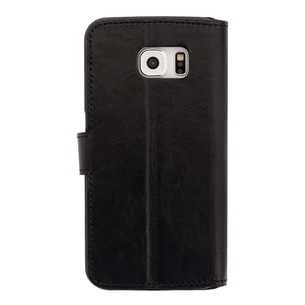 Geldbörsen Folio Kasten mit ID Slot für Samsung Galaxy S6 Rand Rustikal Schwarz