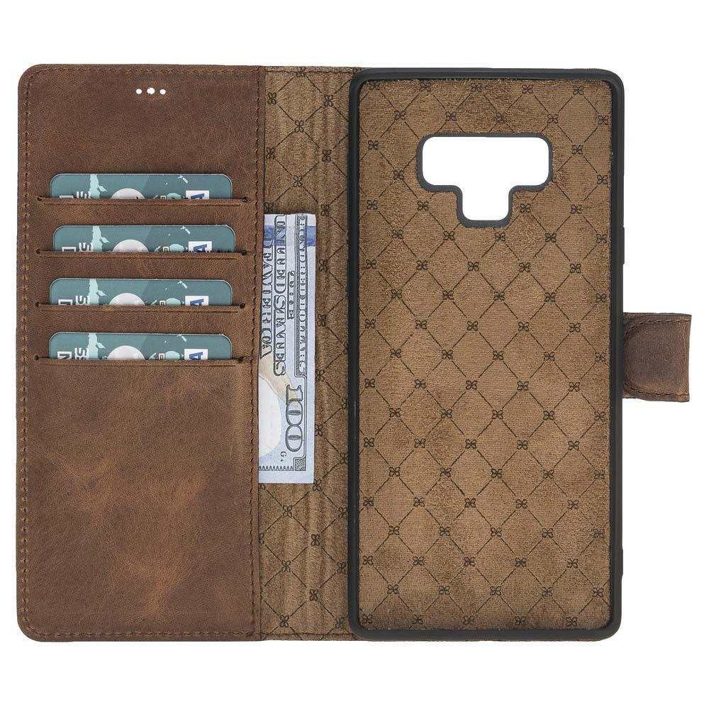 Magnetische Abnehmbare Leder Mappen Kasten für Samsung Anmerkung 9 Posse Braun