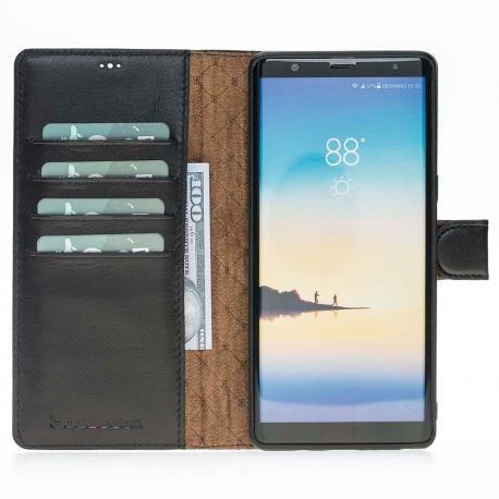 Magnetische Abnehmbare Leder Mappen Kasten für Samsung Anmerkung 9 Floater Schwarz