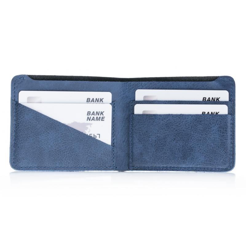 Zwei Farben Thin Leder Mappe Schwarz Blau