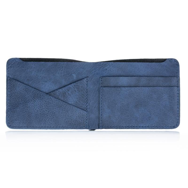 Zwei Farben Thin Leder Mappe Schwarz Blau