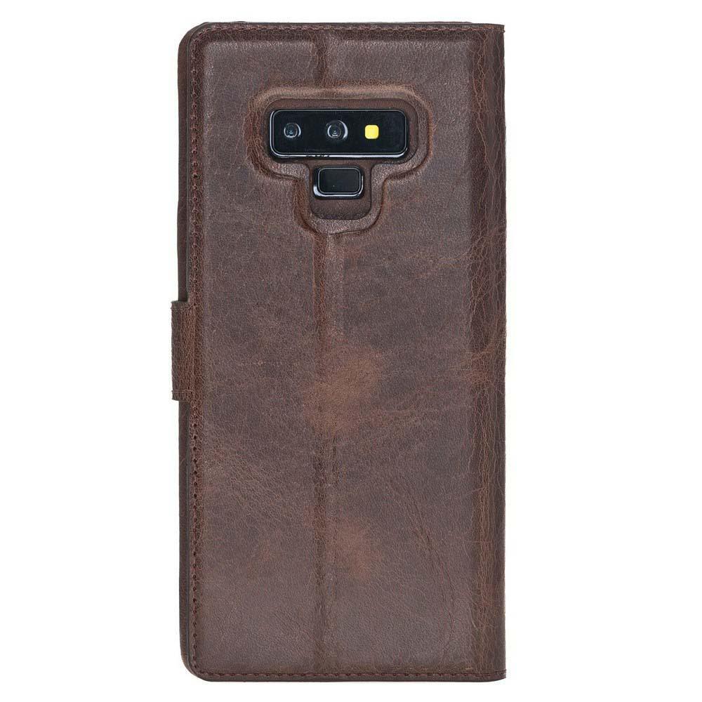 Ultra Magnetic Abnehmbare Leder Mappen Kasten für Samsung Anmerkung 9 Pflanzlich Braun