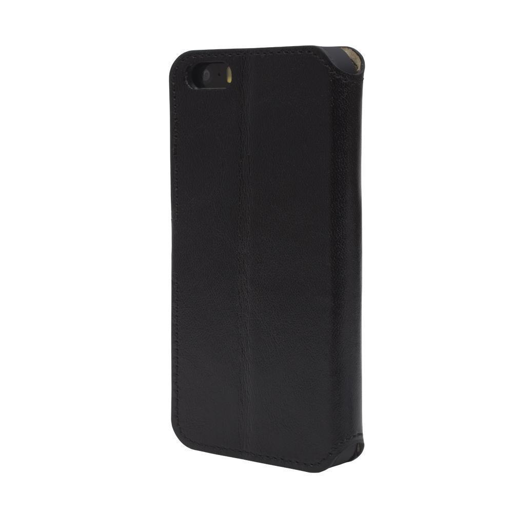 Mappen Kasten für Apple iPhone 5 / 5S / SE Saffiano Schwarz