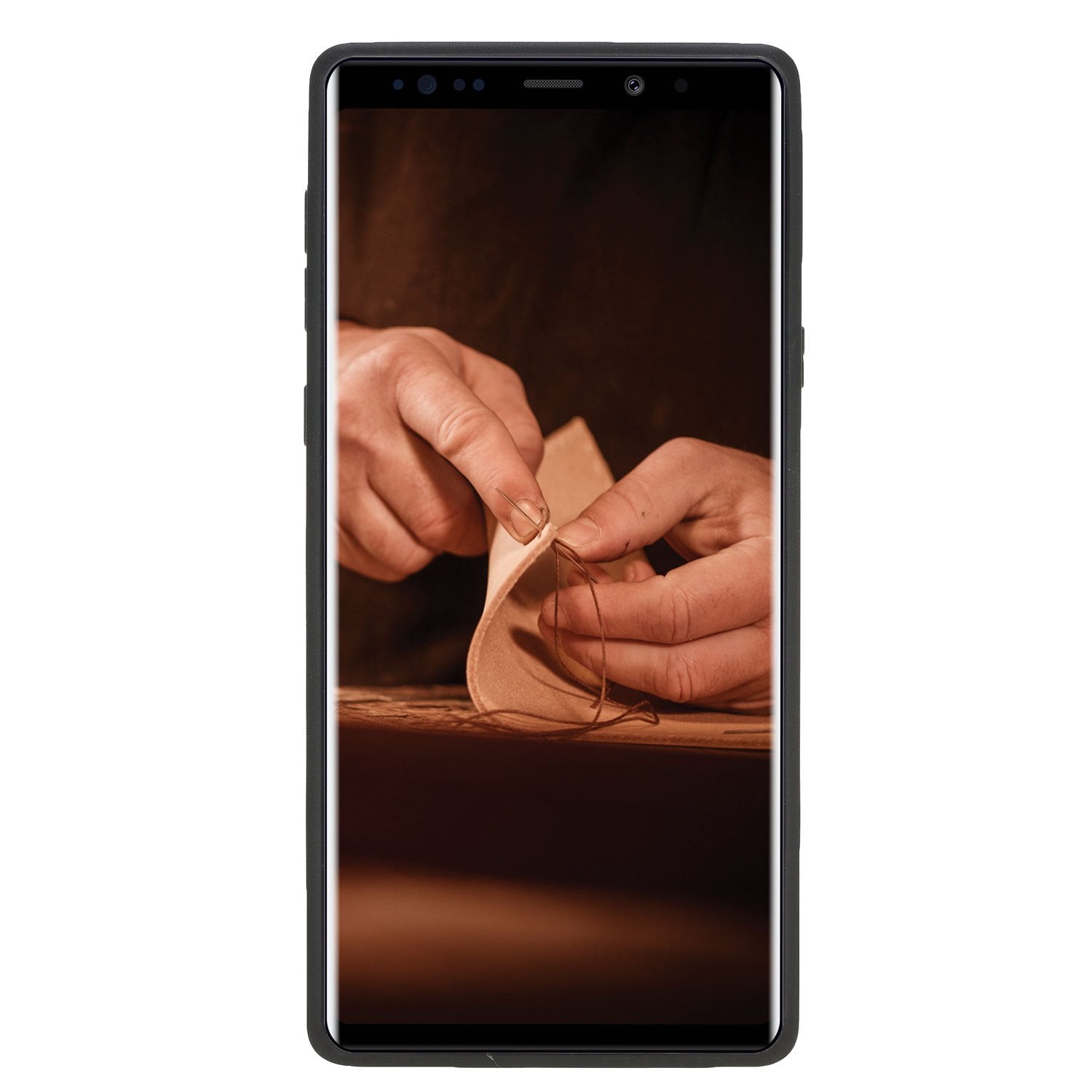 Bouletta Flex Cover Back Echt Leder Case für Samsung Note 9 - Vegetal brüniert Rot