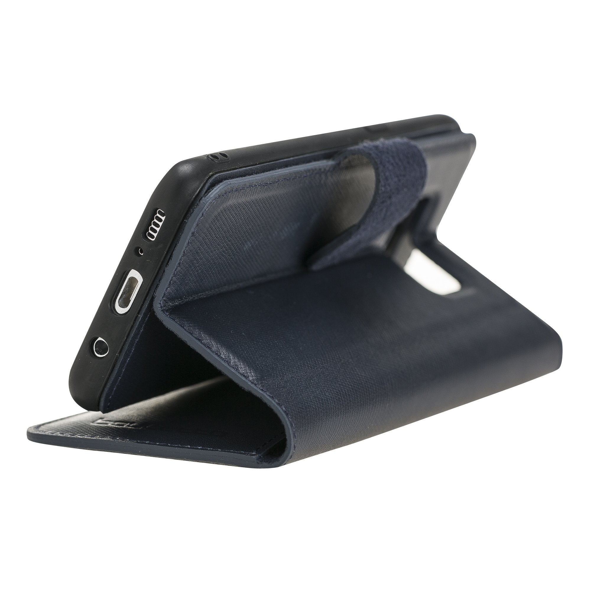 Magnetische abnehmbare Leder Geldbörse für Samsung S8 Plus - Saffiano Navy Blue