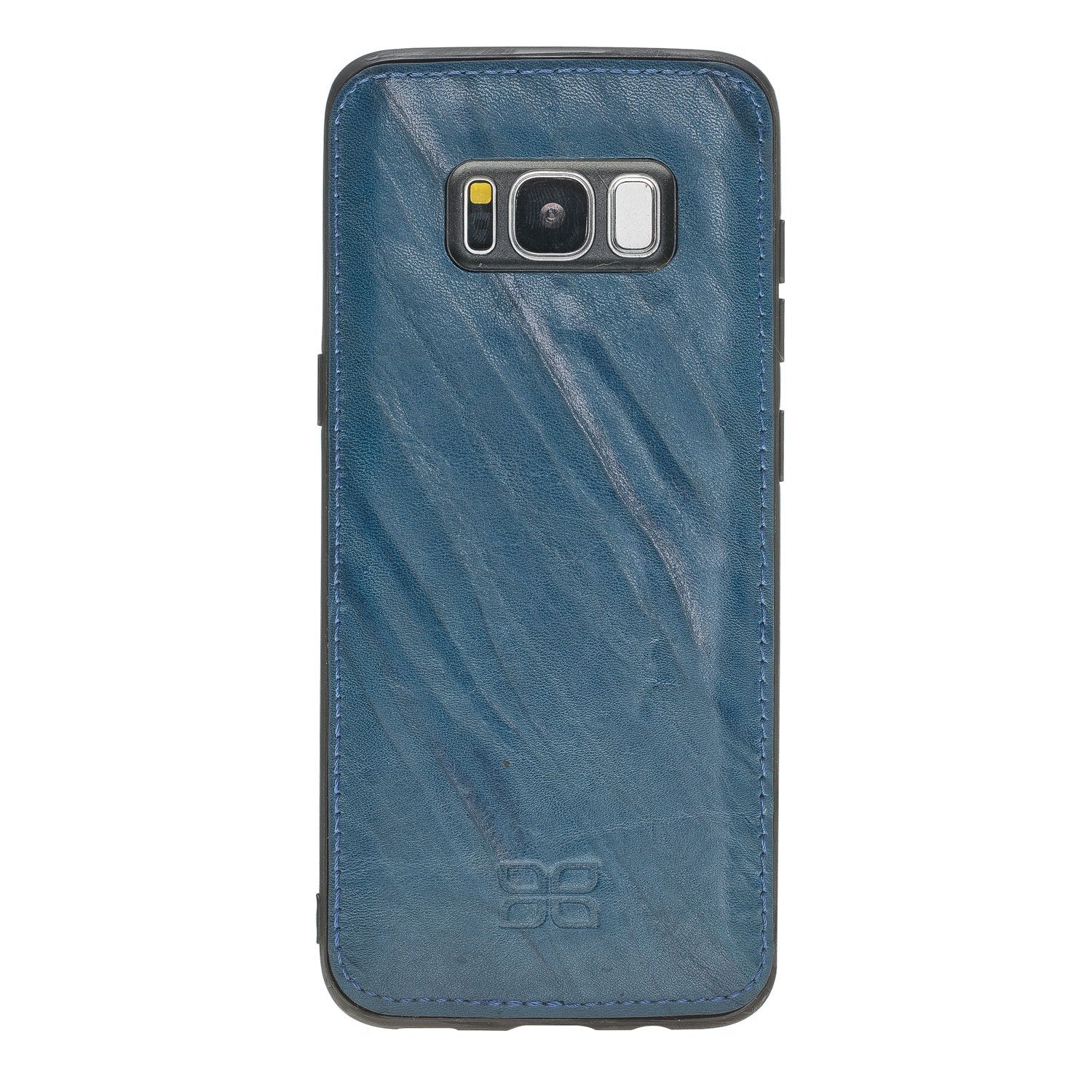 Magnetische abnehmbare Leder Geldbörse für Samsung S8 - Blau gefaltet