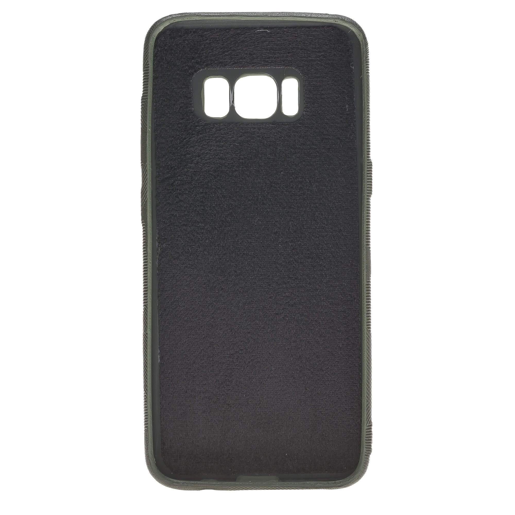Leder Ultra Hülle mit Kreditkartenfächern für Samsung S8 - Camouflage Grün