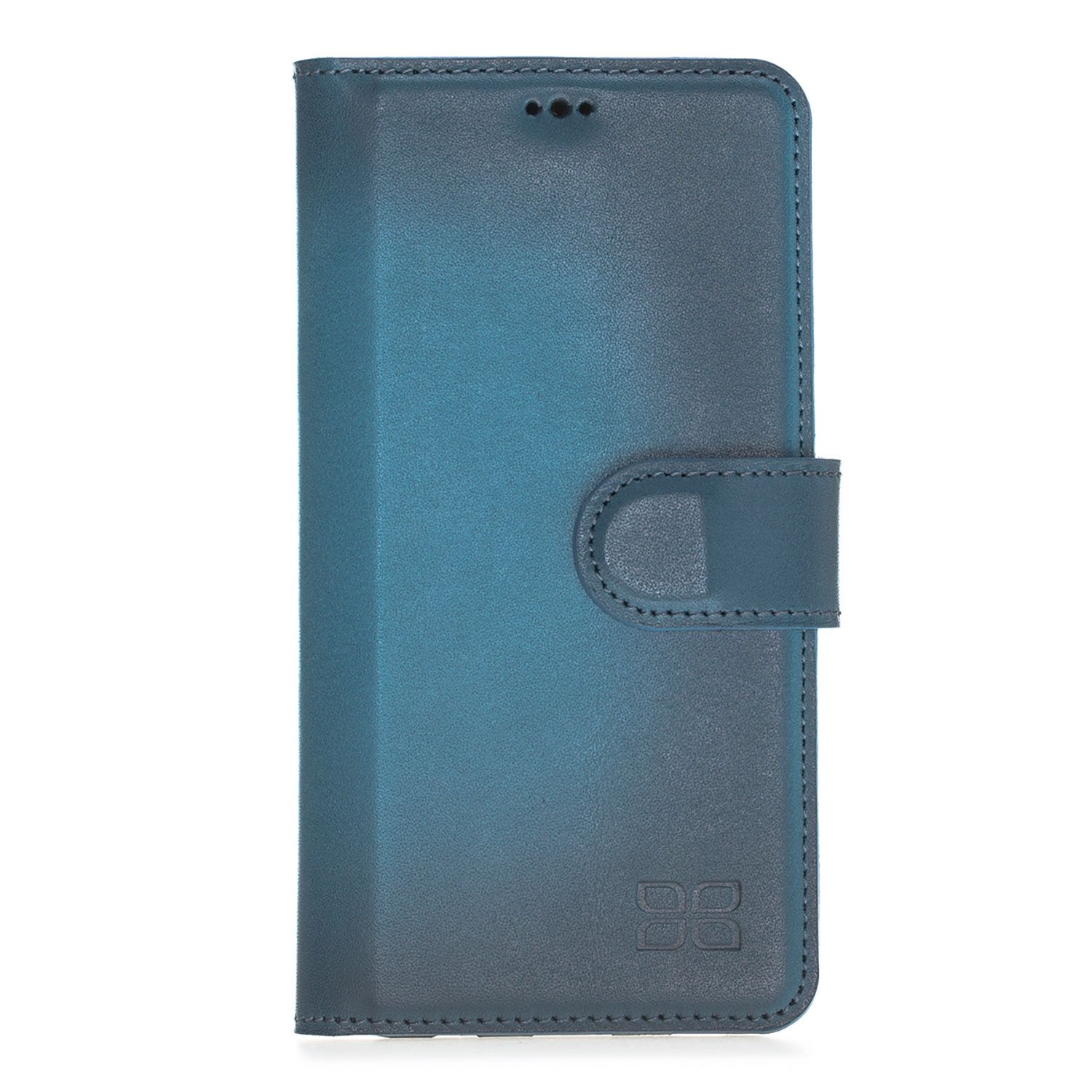 Magnetische abnehmbare Leder Geldbörse für Samsung Galaxy S10e Essential - Navy Blau