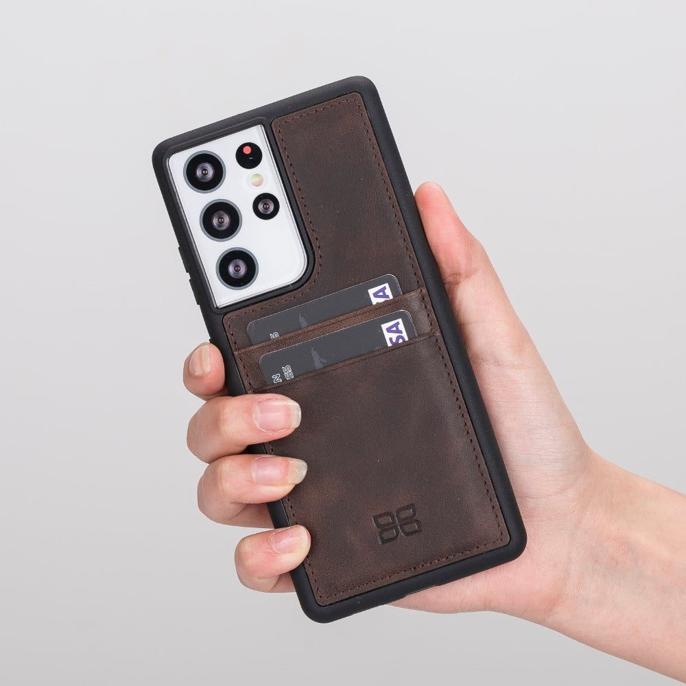 Samsung Galaxy S21 Serie Bouletta Flex Cover Lederhülle mit Kartenhalter