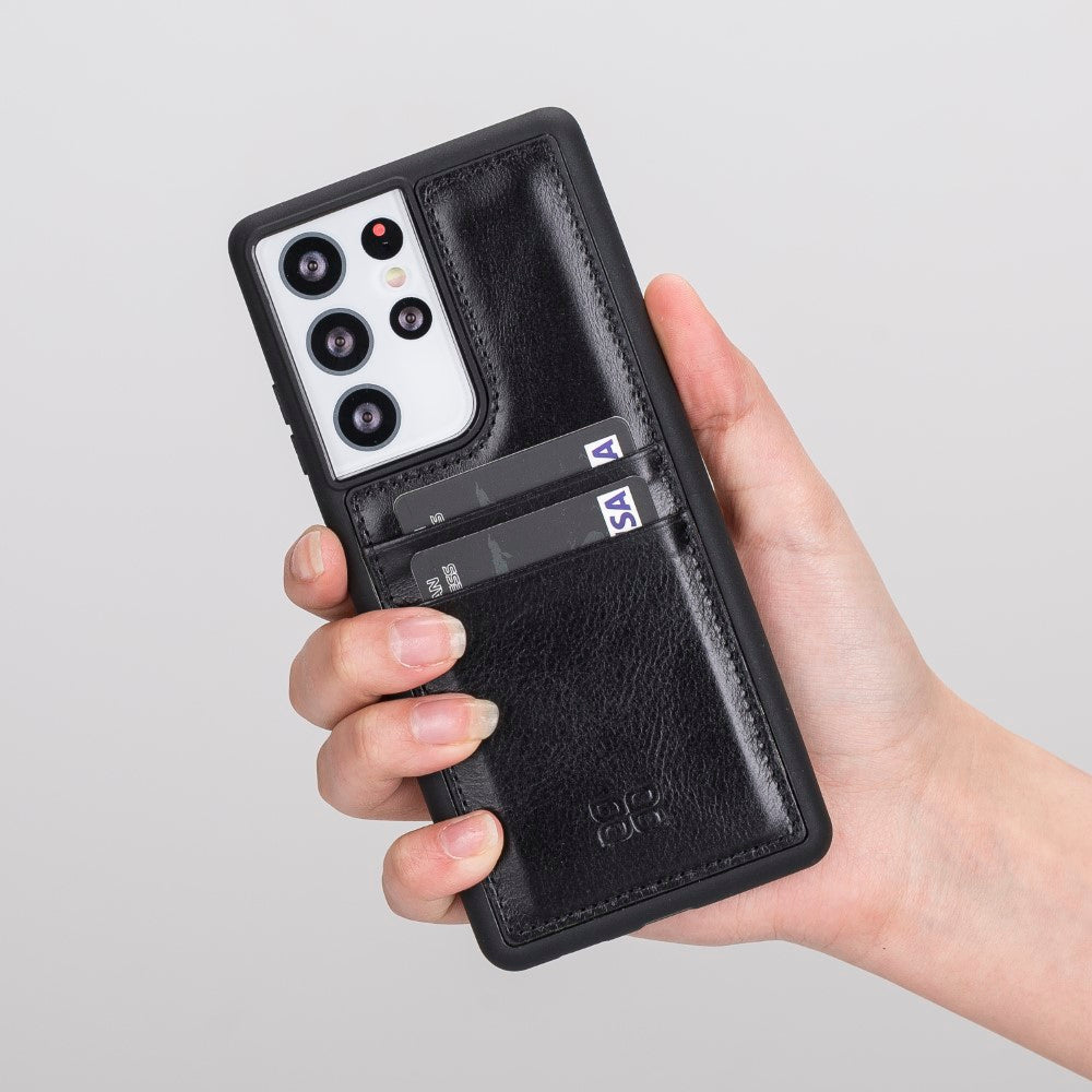 Samsung Galaxy S21 Serie Bouletta Flex Cover Lederhülle mit Kartenhalter