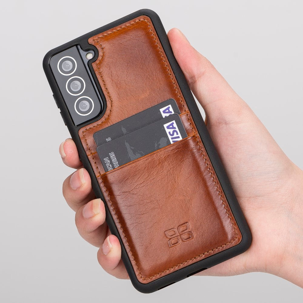 Samsung Galaxy S21 Serie Bouletta Flex Cover Lederhülle mit Kartenhalter