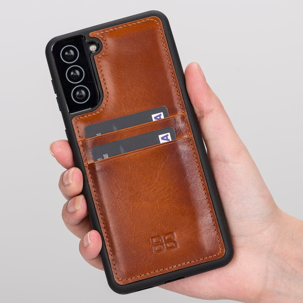 Samsung Galaxy S21 Serie Bouletta Flex Cover Lederhülle mit Kartenhalter