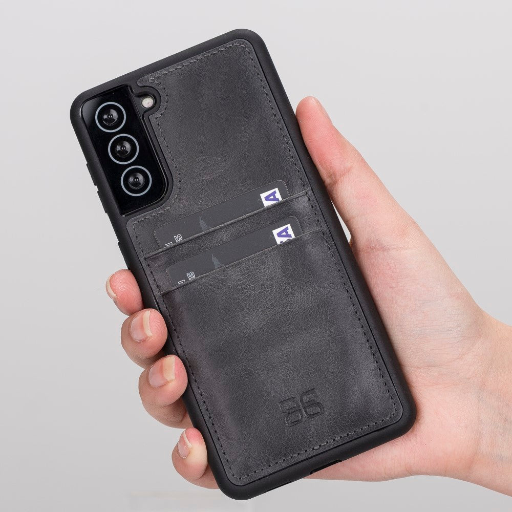 Samsung Galaxy S21 Serie Bouletta Flex Cover Lederhülle mit Kartenhalter
