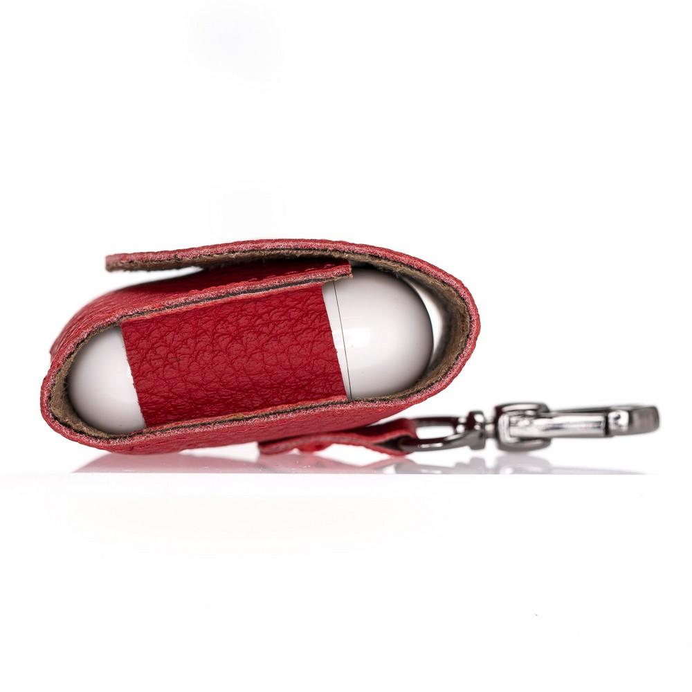 Accessories AirPods Leather Case with Hook - Floater Red Bouletta Shop