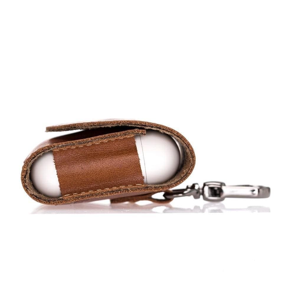 Accessories AirPods Leather Case with Hook - Rustic Tan with Effect Bouletta Shop