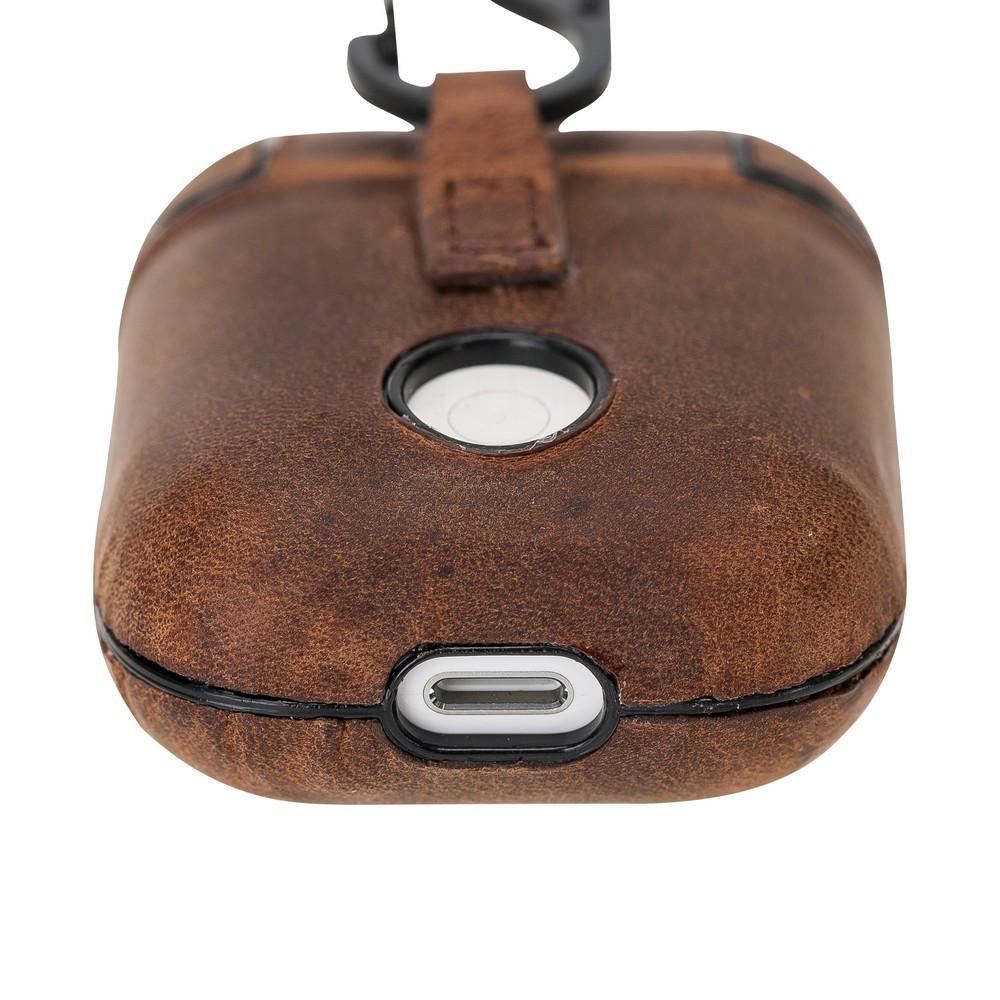 Accessories JUPP Hooked AirPods Leather Case - Antic Brown Bouletta Shop