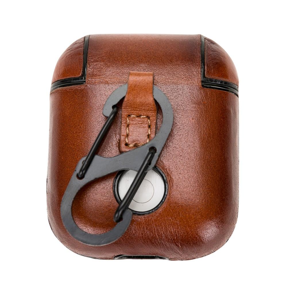 Accessories JUPP Hooked AirPods Leather Case - Rustic Tan with Effect Bouletta Shop