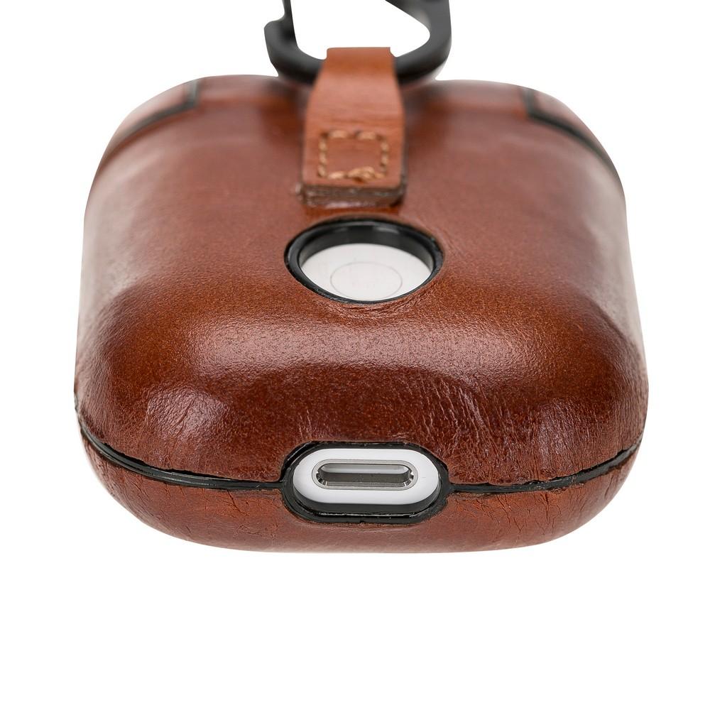 Accessories JUPP Hooked AirPods Leather Case - Rustic Tan with Effect Bouletta Shop