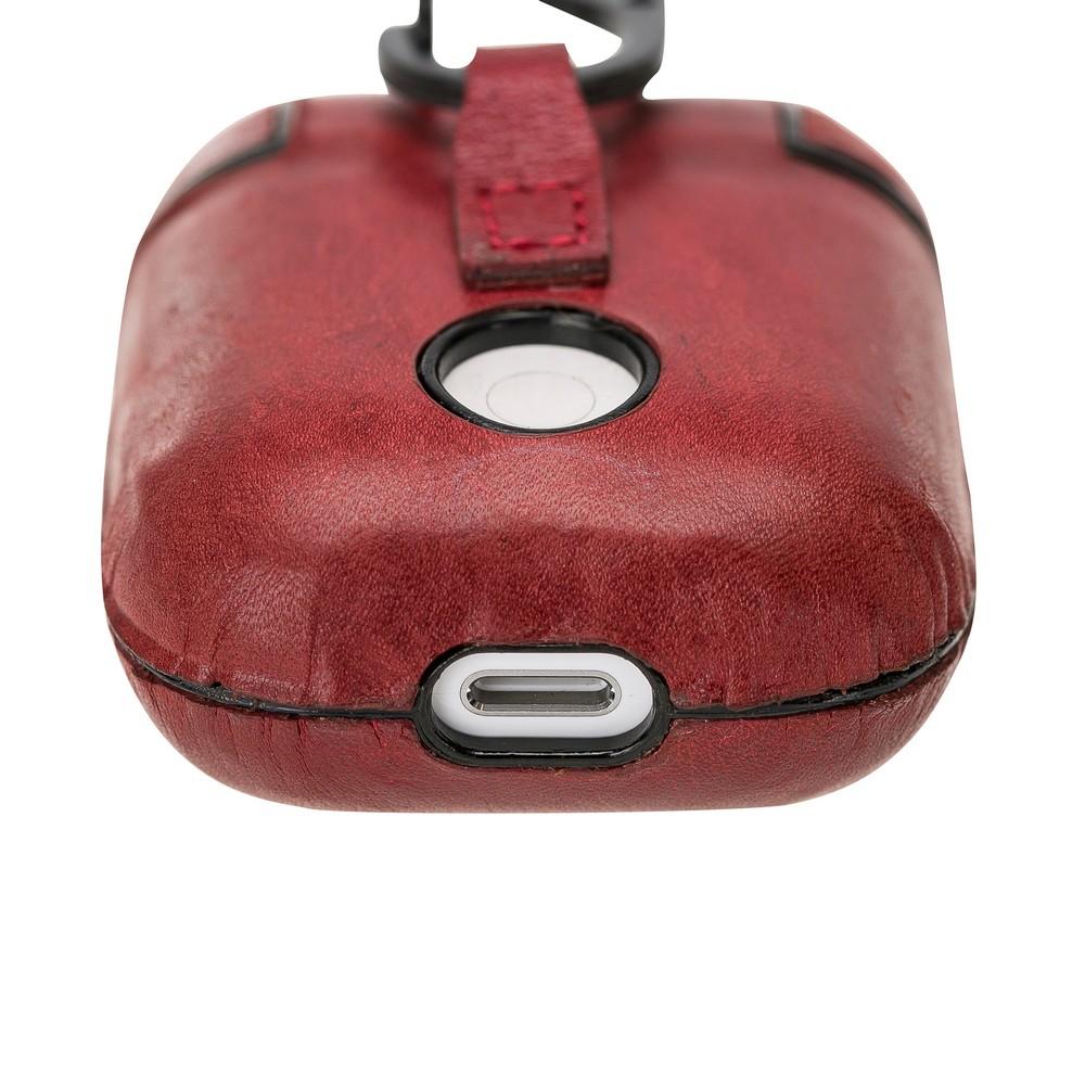 Accessories JUPP Hooked AirPods Leather Case - Vegetal Burnished Red Bouletta Shop