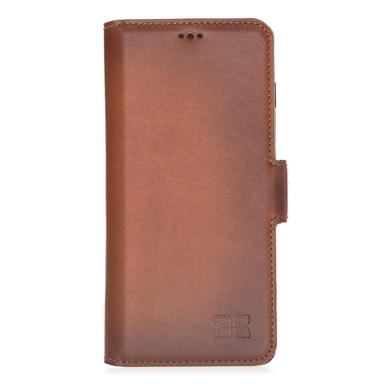 Wallet Leather Case New Edition with ID slot for Samsung S10- Rustic Tan with Effect