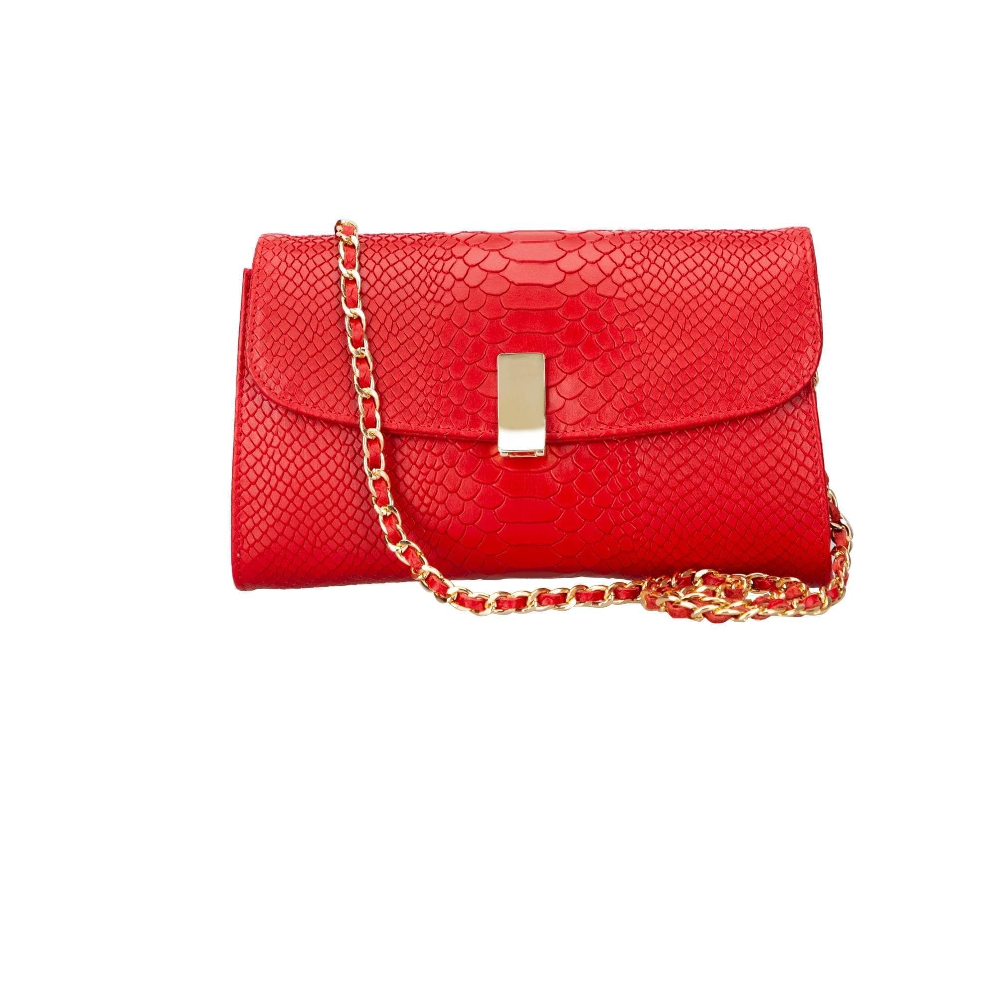 Ajax Geniune Leather Women’s Bag Red Snake Bouletta LTD