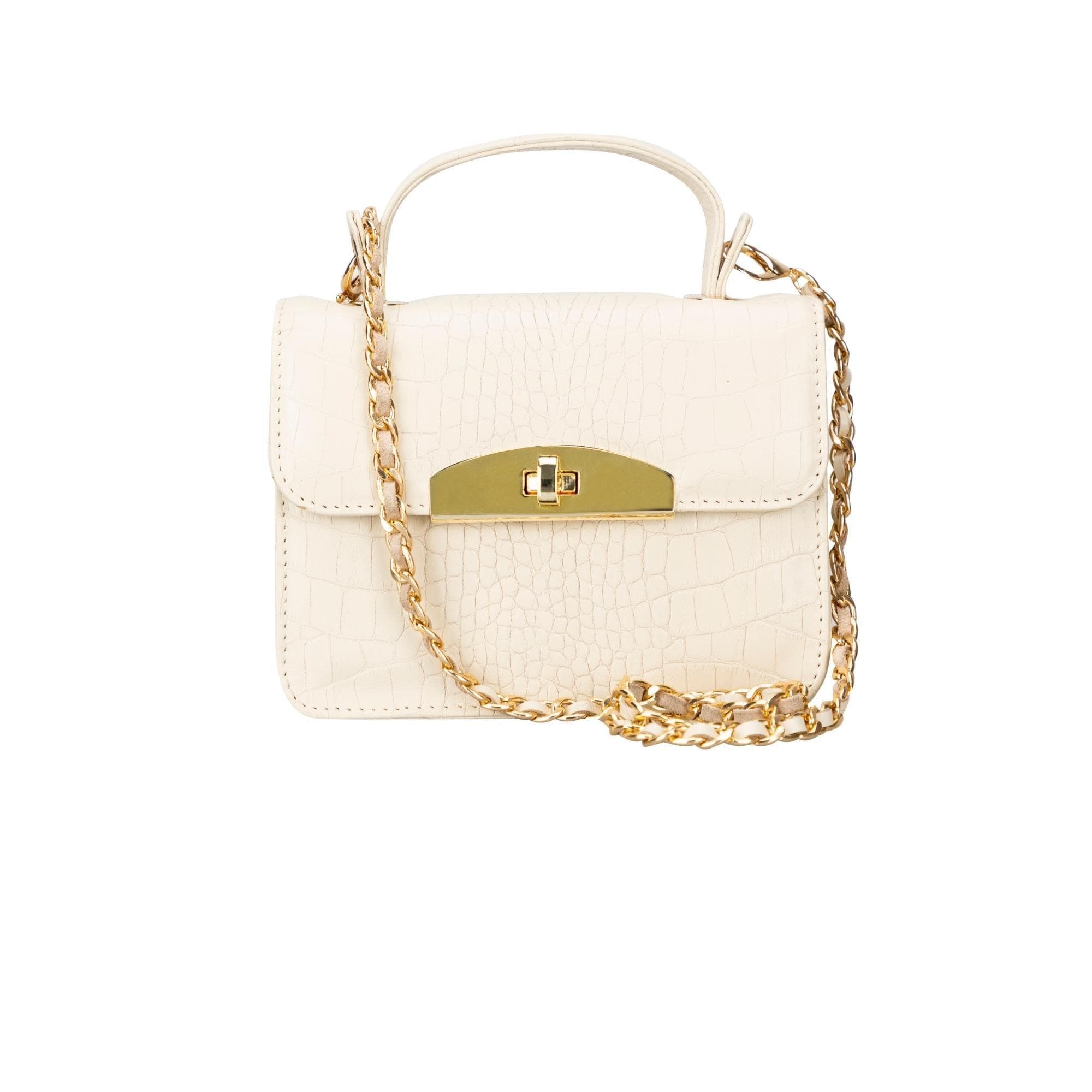 Alisha Geniune Leather Women’s Bag Ivory Croc Bouletta LTD