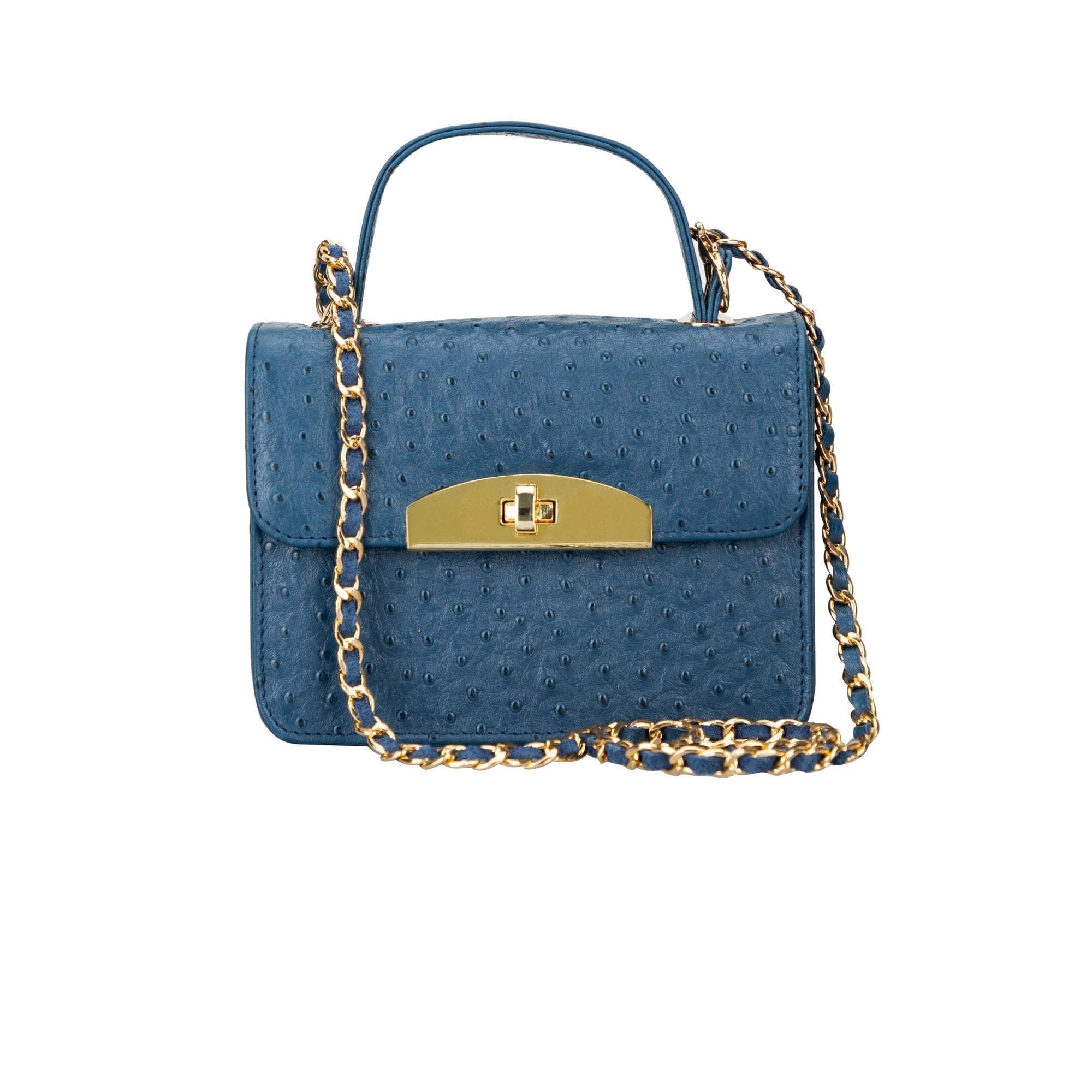Alisha Geniune Leather Women’s Bag Cobalt Blue Ostrich Bouletta LTD
