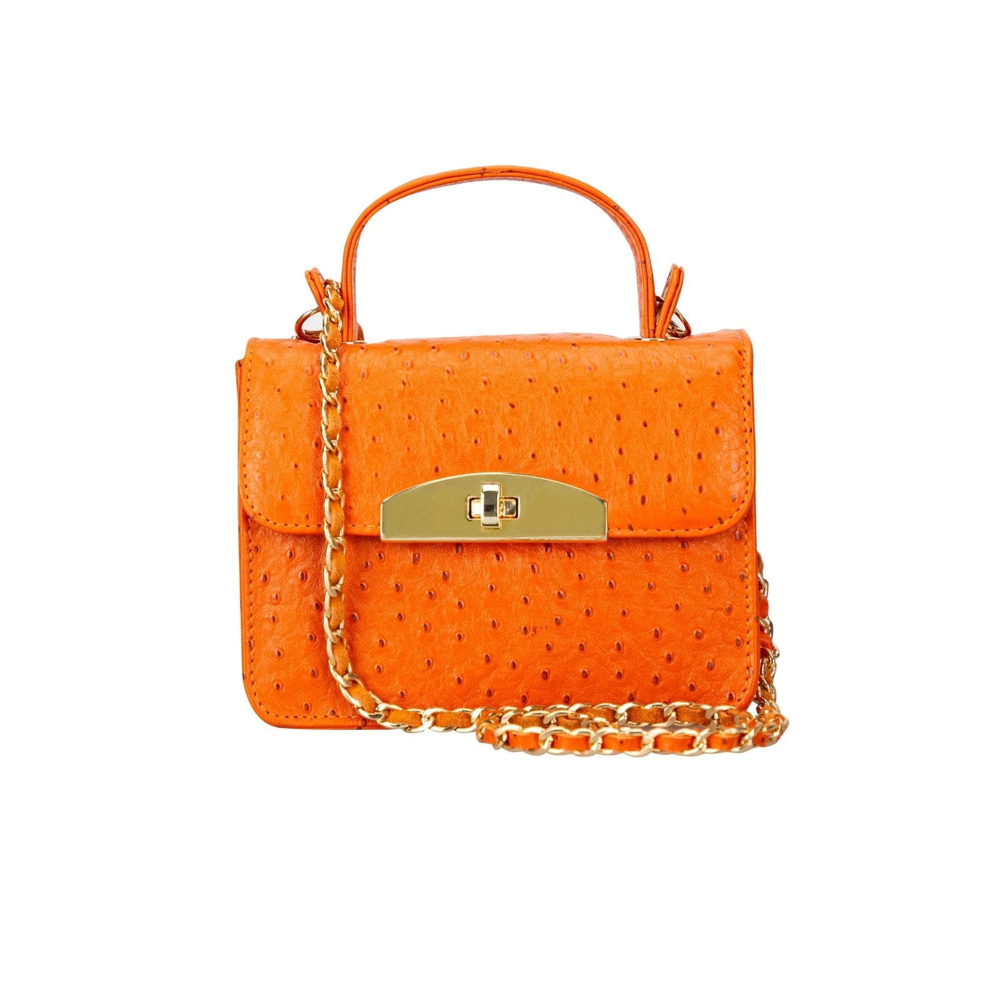 Alisha Geniune Leather Women’s Bag Light Orange Ostrich Bouletta LTD