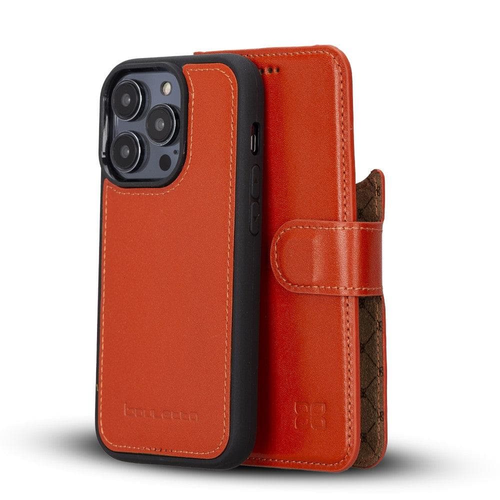 Apple iPhone 14 Series Detachable Leather Wallet Case Colorful - MW iPhone 14 Pro Max / Orange Bouletta LTD