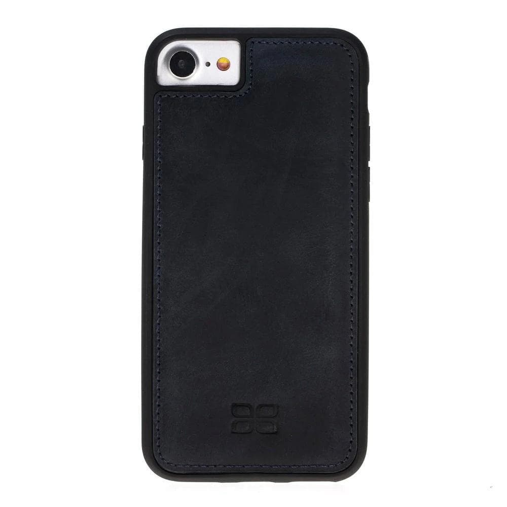 Flexible Genuine Leather Back Cover for Apple iPhone 7 Series iPhone 7 / Vegetal Black Bouletta