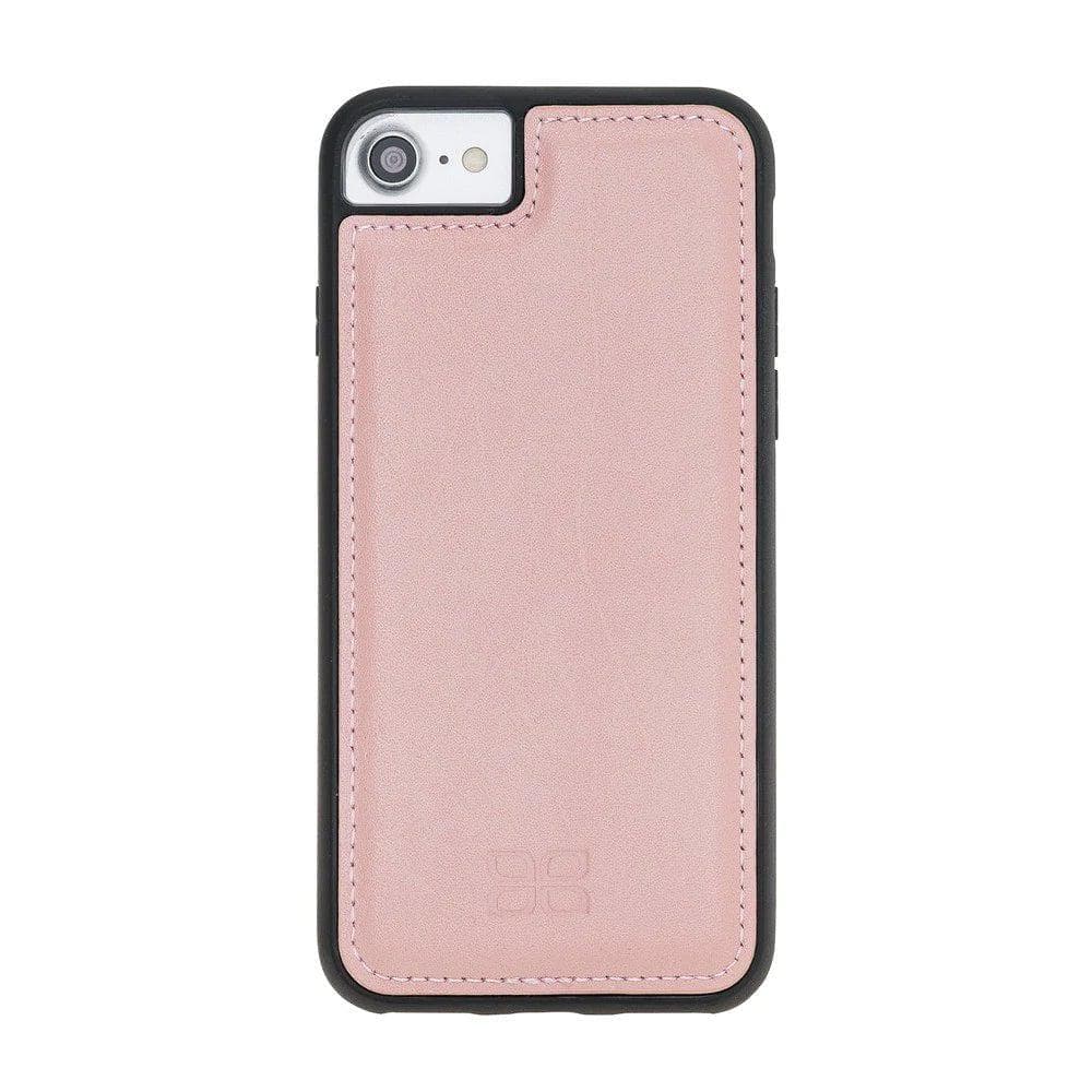 Flexible Genuine Leather Back Cover for Apple iPhone 7 Series iPhone 7 / Pink Bouletta