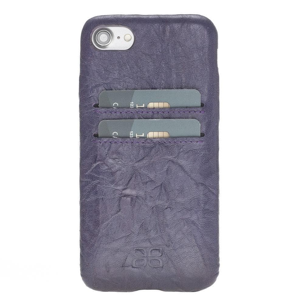 Apple iPhone 8 Series Leather Ultra Cover with Credit Card iPhone 8 / Creased Purple Bouletta LTD