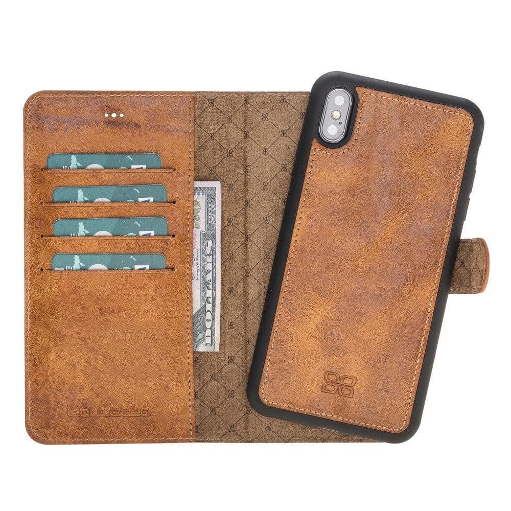 Apple iPhone X Series Detachable Leather Wallet Case - MW iPhone X / XS / Light Brown Bouletta LTD