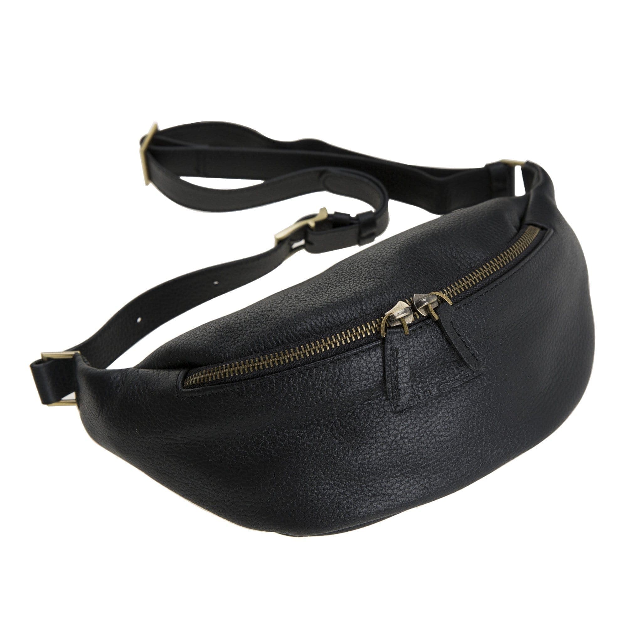 Minoan Genuine Leather Waist Bag for Women and Men Flother Black Bouletta LTD
