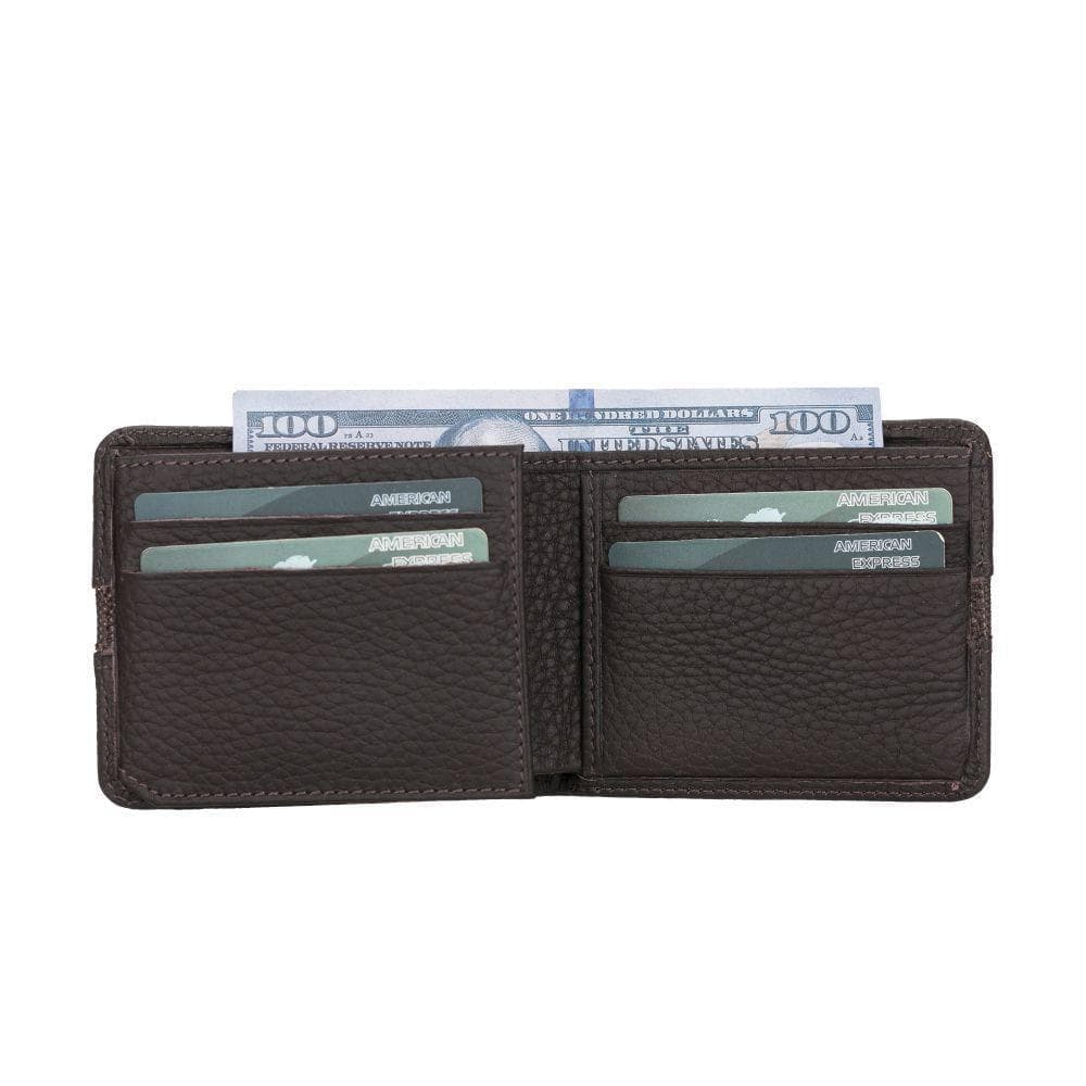 Benjamin Leather Wallet - Leather Card Holder Floater Brown Bouletta Shop