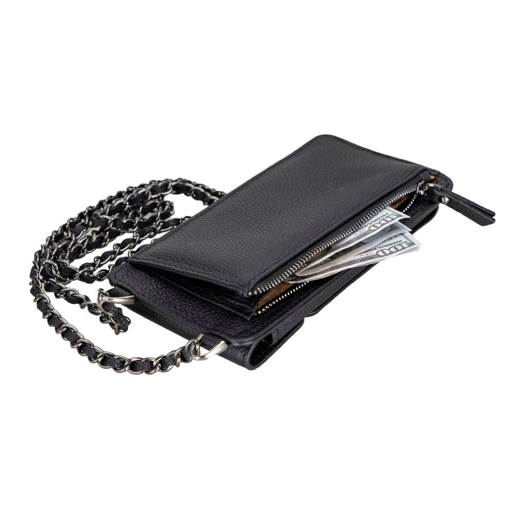 Avjin Echtleder Handytasche bis zu 6,9" mit Schulterriemen