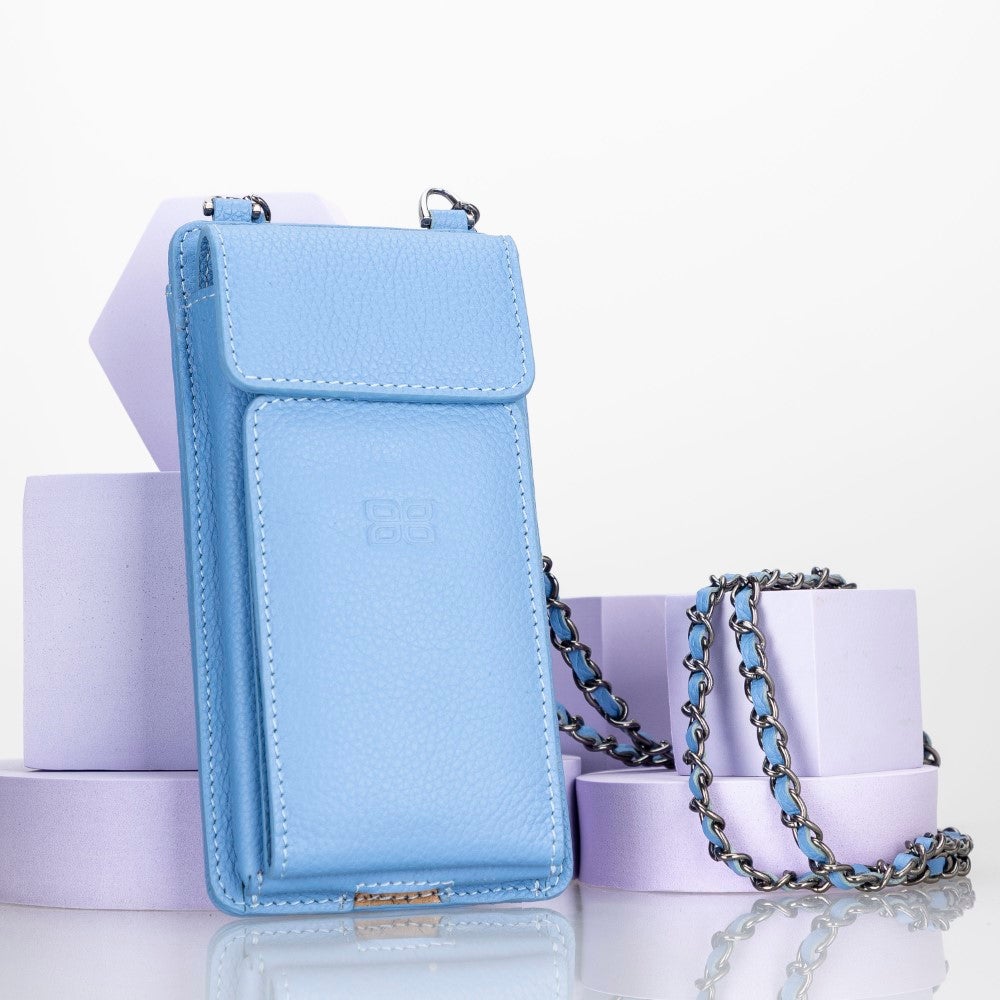 Avjin Echtleder Handytasche bis zu 6,9" mit Schulterriemen