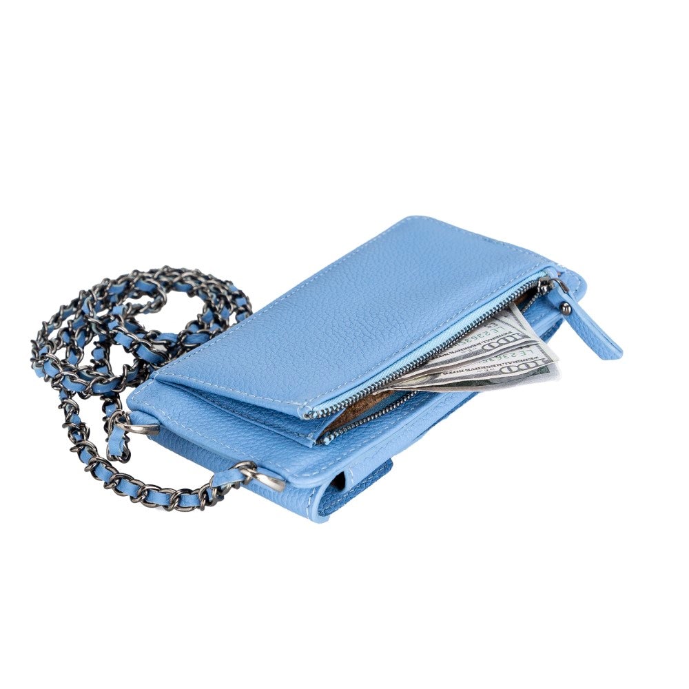Avjin Echtleder Handytasche bis zu 6,9" mit Schulterriemen