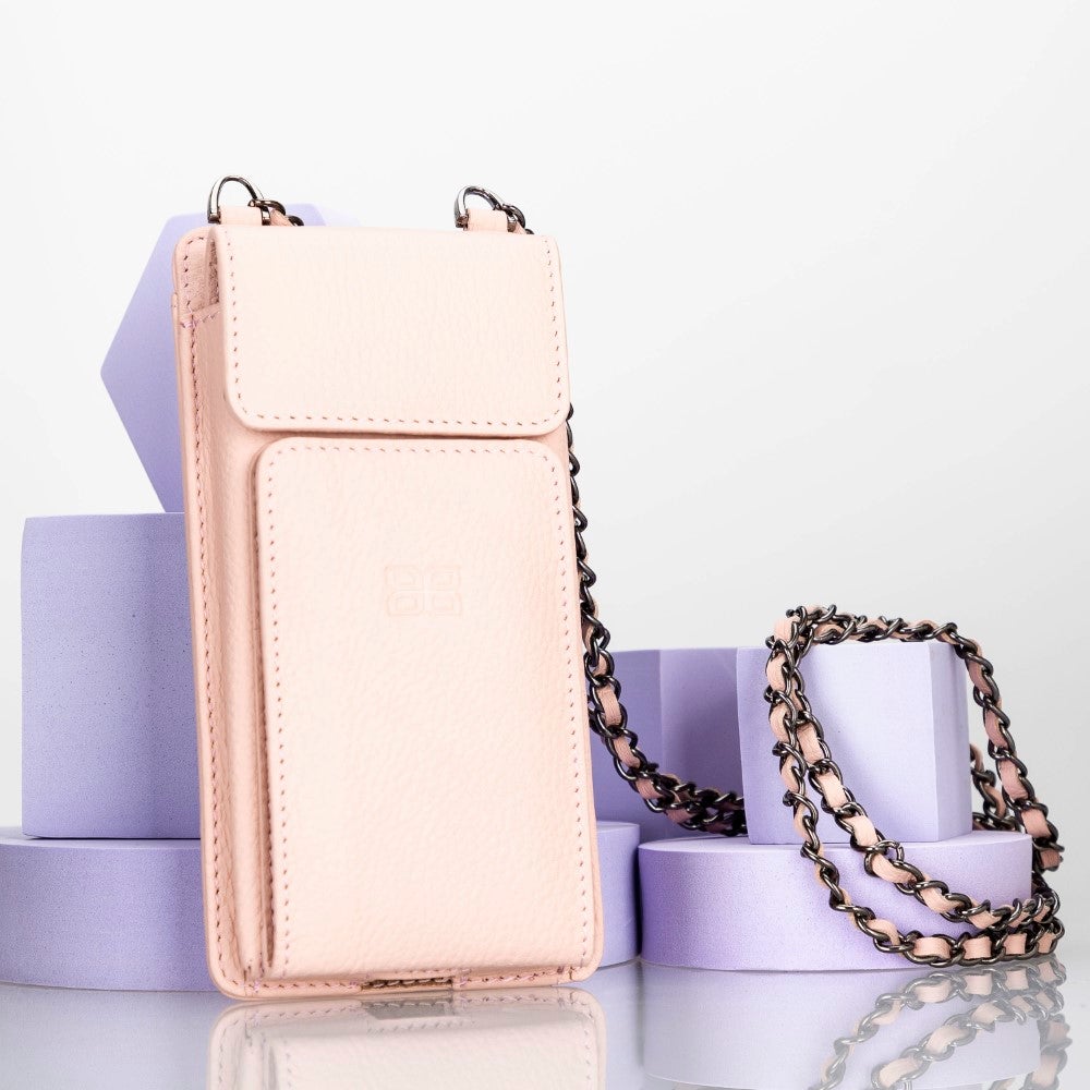 Avjin Echtleder Handytasche bis zu 6,9" mit Schulterriemen