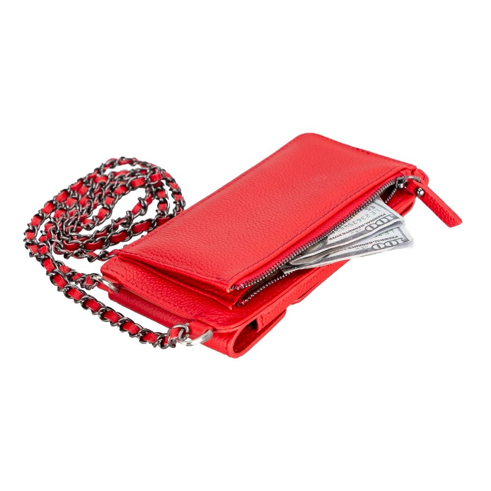 Avjin Echtleder Handytasche bis zu 6,9" mit Schulterriemen
