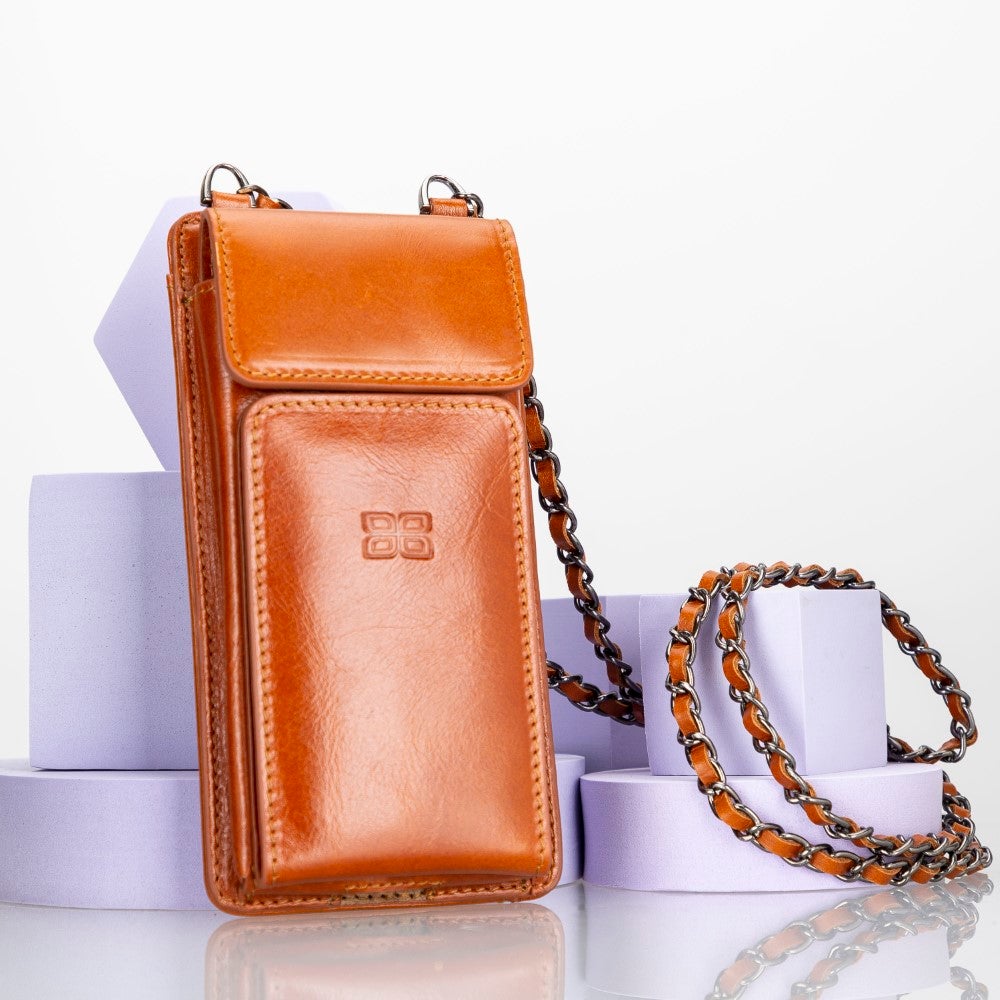 Avjin Echtleder Handytasche bis zu 6,9" mit Schulterriemen