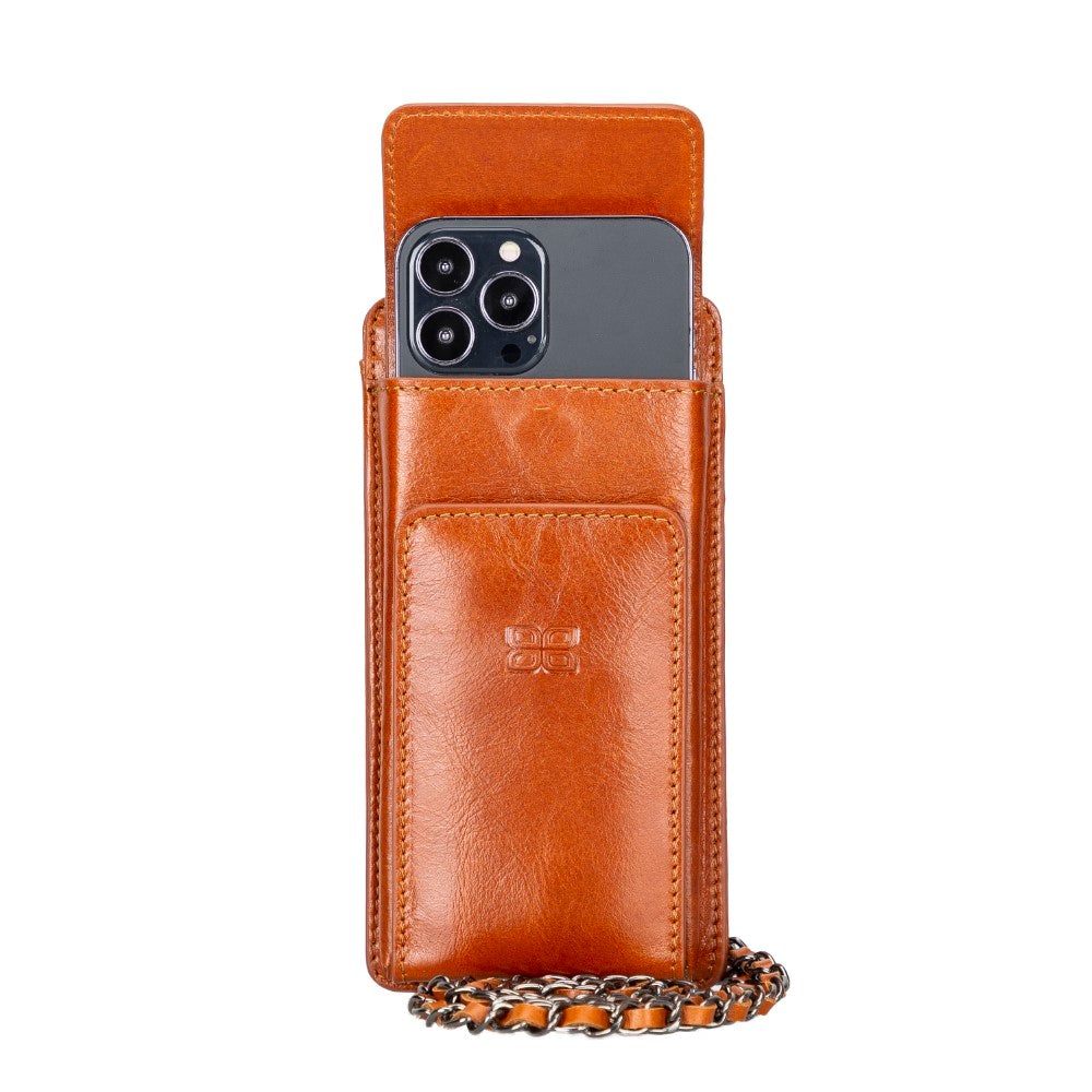 Avjin Echtleder Handytasche bis zu 6,9" mit Schulterriemen