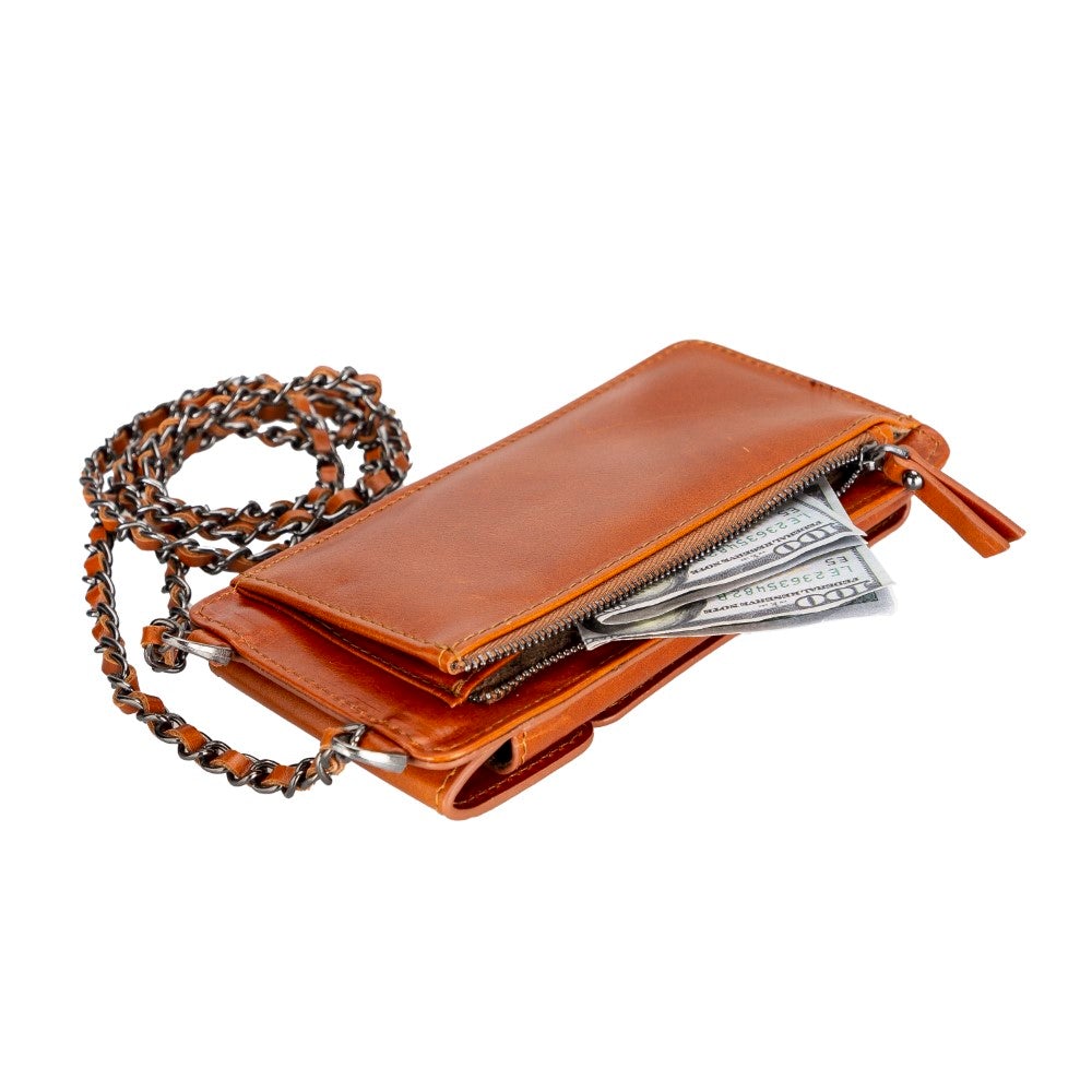 Avjin Echtleder Handytasche bis zu 6,9" mit Schulterriemen