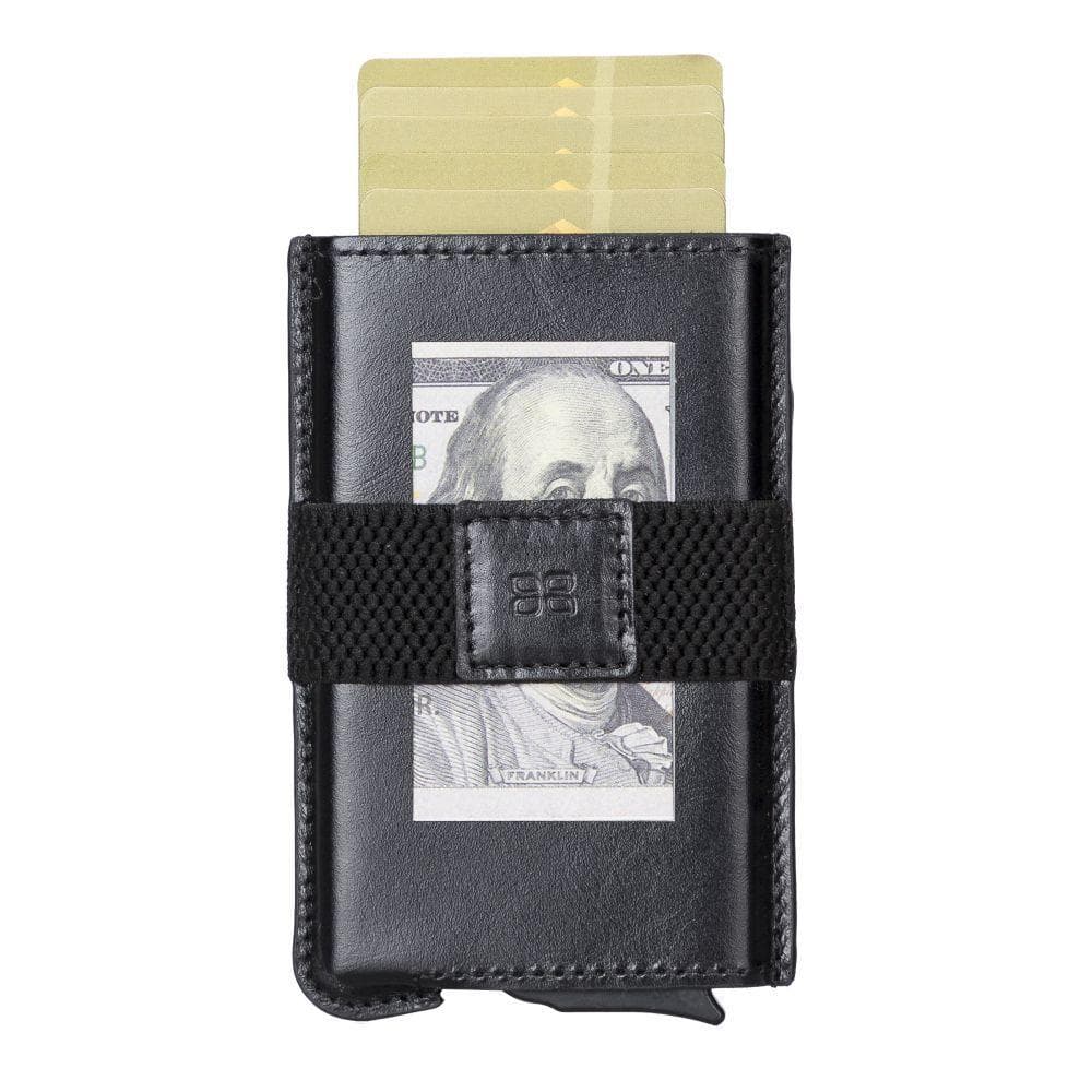 Thomson Leather Card Holder Rustic Black Bouletta Shop