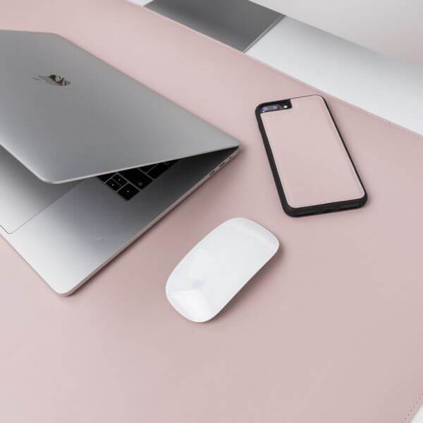 Desk Mat Leather Desk Mat & Pad NU2 - Pink Bouletta Shop