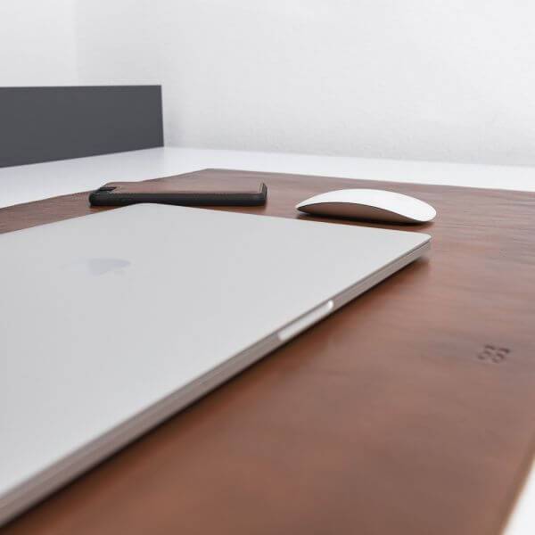 Desk Mat Leather Desk Mat & Pad RST2EF - Rustic Tan with Effect Bouletta Shop